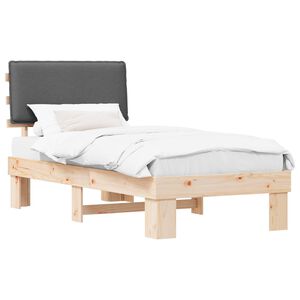vidaXL Estructura de Cama con Cabecera Tapizada Gris oscuro