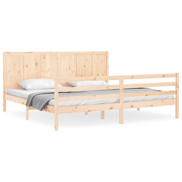 vidaXL Estructura de cama con cabecero madera maciza 200x200 cm