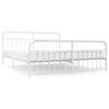 vidaXL Estructura cama sin colch&oacute;n con estribo metal blanco 200x200 cm