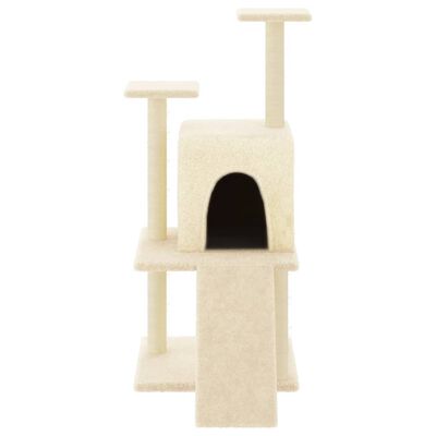 vidaXL Rascador para gatos con postes de sisal color crema 110 cm