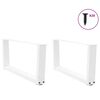 vidaXL Patas para mesa de centro en forma de V (2 unidades), color blanco, 70 x (30-31,3) cm, acero