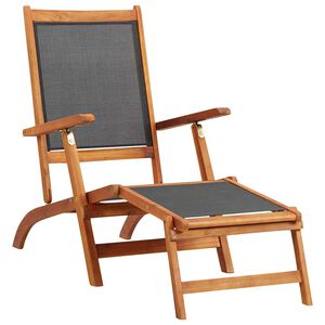 vidaXL Tumbona de exterior de mandera maciza acacia y textileno