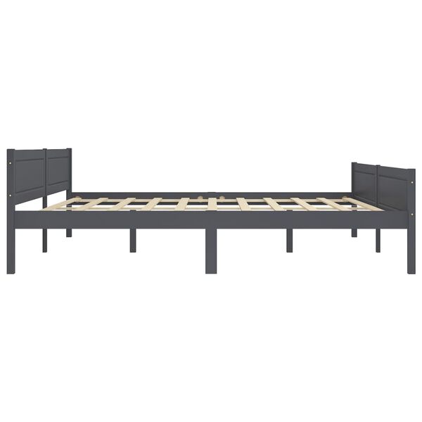 vidaXL Estructura de cama sin colch&oacute;n madera de pino gris 200x200 cm