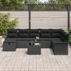 vidaXL Conjunto de sof&aacute; de jard&iacute;n Manual 9 pcs Negro rat&aacute;n sint&eacute;tico