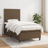 vidaXL Cama box spring con colch&oacute;n tela marr&oacute;n oscuro 90x190 cm