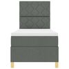 vidaXL Cama Box Spring LED con colch&oacute;n Gris oscuro 80 x 200 cm tela