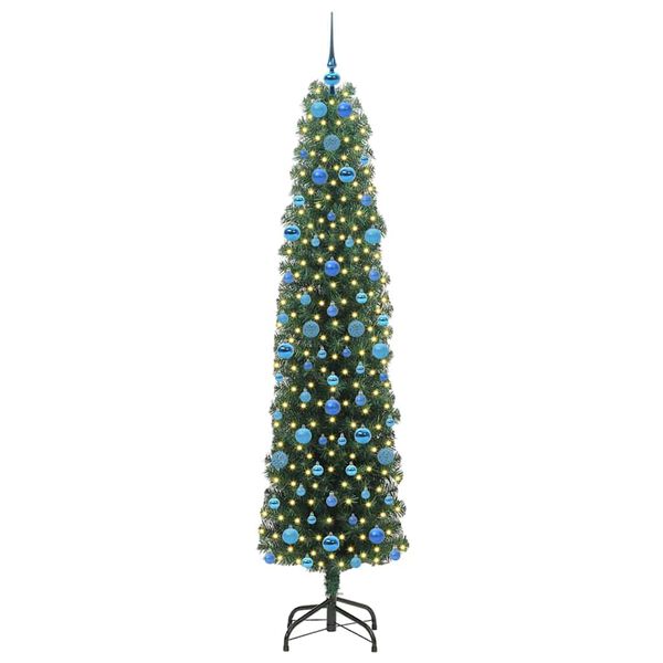 vidaXL &Aacute;rbol de Navidad artificial Verde 210 cm PVC, Acero y Pl&aacute;stico