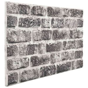 vidaXL Paneles de pared 10 uds. 100 x 50 cm Gris Oscuro y Espuma EPS