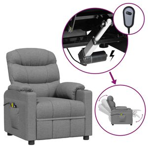 vidaXL Sill&oacute;n de masaje el&eacute;ctrico tela gris claro