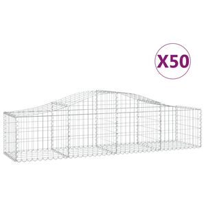 vidaXL Cestas de gaviones 50 uds forma de arco hierro 200x50x40/60 cm