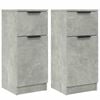 vidaXL Aparador 2 uds madera contrachapada gris hormig&oacute;n 30x30x70 cm