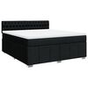 vidaXL Cama box spring con colch&oacute;n tela negro 180x200 cm