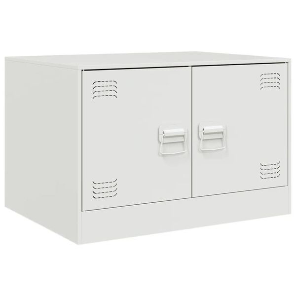 vidaXL Mesa de centro acero blanco 67x50x44 cm