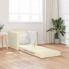 vidaXL Sofá cama de suelo 2 en 1 cuero sintético crema 112x174x55 cm