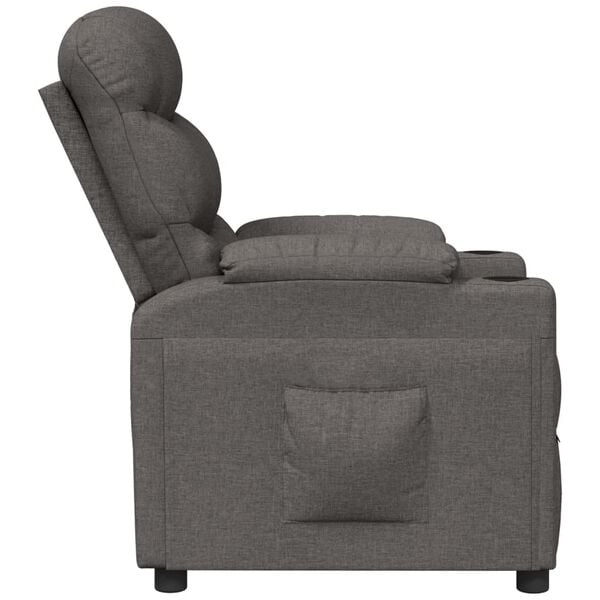 vidaXL Sillón reclinable de tela gris oscuro