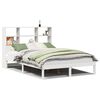 vidaXL Cama con estanter&iacute;a sin colch&oacute;n madera maciza blanca 120x190 cm