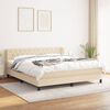 vidaXL Cama box spring con colch&oacute;n tela color crema 160x200 cm