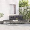 vidaXL Set de muebles de jard&iacute;n 5 pzas y cojines rat&aacute;n sint&eacute;tico gris