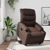 vidaXL Sill&oacute;n reclinable elevable el&eacute;ctrico de cuero sint&eacute;tico marr&oacute;n