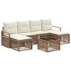 vidaXL Conjunto de sof&aacute;s de jard&iacute;n 7 pcs Beige rat&aacute;n sint&eacute;tico