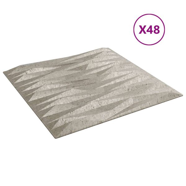 vidaXL Paneles de pared 48 uds XPS piedra Beton 50x50 cm 12 m&sup2;