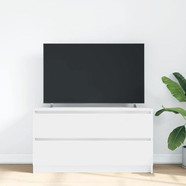 vidaXL Mueble para TV madera contrachapada blanco 100x35x54 cm