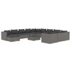 vidaXL Set de muebles de jard&iacute;n 13 pzas y cojines rat&aacute;n sint&eacute;tico gris