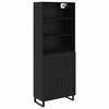 vidaXL Aparador alto 2 uds. Roble Negro 69,5 x 34 x 180 cm