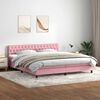 vidaXL Cama box spring con colch&oacute;n y LED terciopelo rosa 200x210 cm