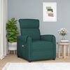 vidaXL Sill&oacute;n de masaje elevable tela verde oscuro