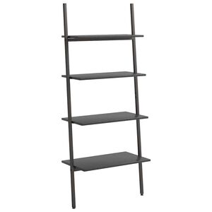 vidaXL Estanter&iacute;a inclinada de 4 baldas negro 64x34x150,5 cm