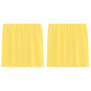 vidaXL Cortinas de gasa con bolsillos para varillas 2 uds. amarillo