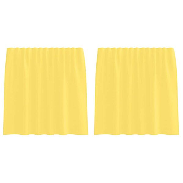vidaXL Cortinas de gasa con bolsillos para varillas 2 uds. amarillo