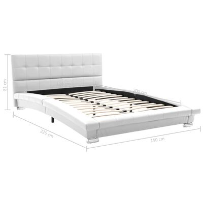 vidaXL Estructura de cama de cuero artificial blanco 200x120 cm