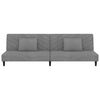 vidaXL Sof&aacute; cama de 2 plazas con dos almohadas terciopelo gris claro