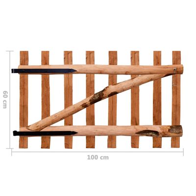 vidaXL Puerta para valla 100x60cm madera de avellano impregnada