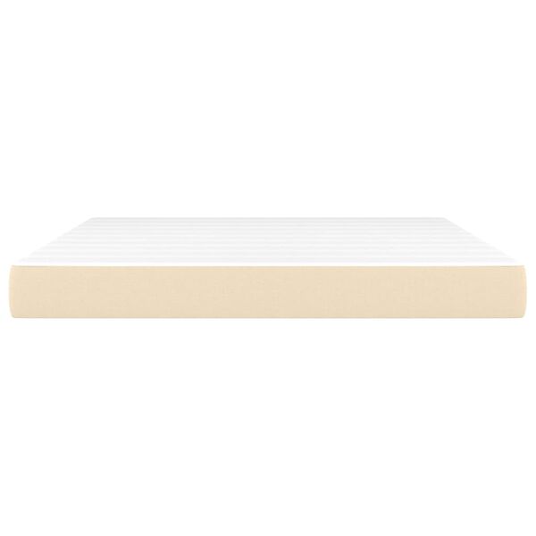 vidaXL Colchón de muelles ensacados tela color crema 180x200x20 cm
