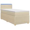 vidaXL Cama box spring con colch&oacute;n con cabecera Crema 80 x 200 cm Tela