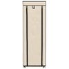 vidaXL Mueble zapatero de tela con funda color crema 57x29x162 cm