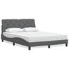 vidaXL Cama con colch&oacute;n tela gris oscuro 120x200 cm