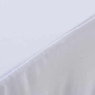 vidaXL Fundas elásticas para mesa 2 uds con falda 243x76x74 cm blanco