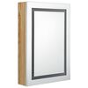 vidaXL Armario de baño con espejo y LED blanco y roble 50x13x70 cm