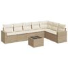 vidaXL Juego de sof&aacute;s de jard&iacute;n con cojines beige 8 pzas rat&aacute;n PE