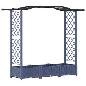 vidaXL Cama elevada con trellis y techo Gris 169 x 40 x 123 cm PP