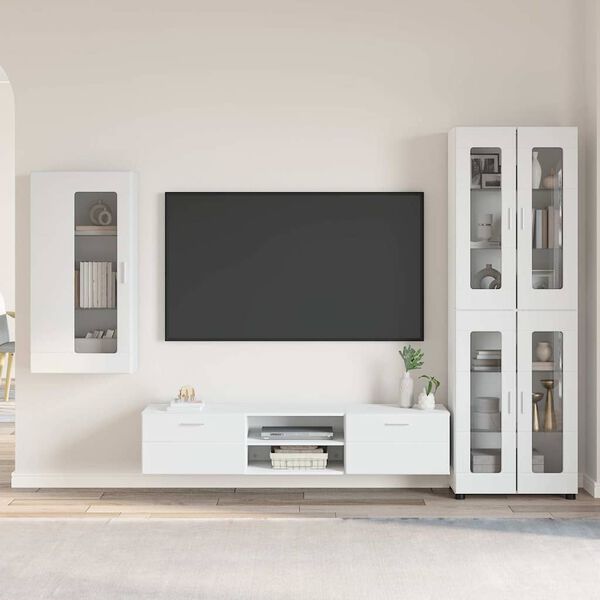 vidaXL Conjunto de mueble de TV con caj&oacute;n FLORIN Madera de ingenier&iacute;a