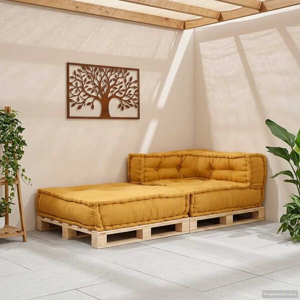 vidaXL Sof&aacute; modular de tela amarillo 70x70x54