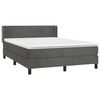 vidaXL Cama box spring con colch&oacute;n terciopelo gris oscuro 140x200 cm
