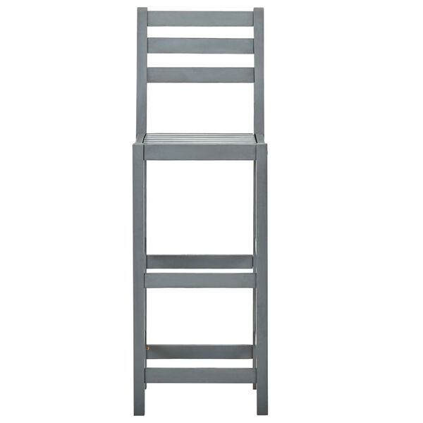 vidaXL Taburetes de cocina 4 unidades madera maciza de acacia gris