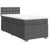vidaXL Cama box spring con colch&oacute;n tela gris oscuro 100x200 cm