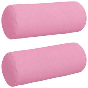 vidaXL Cojines Bolster 2 pcs Rosa &Oslash; 15 x 40 cm tela